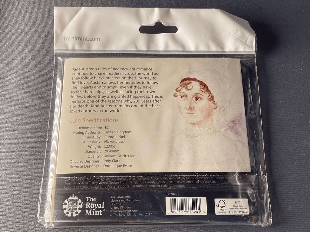 2017 JANE AUSTEN £2 Coin - Bits’N’Bobs 24 - 7