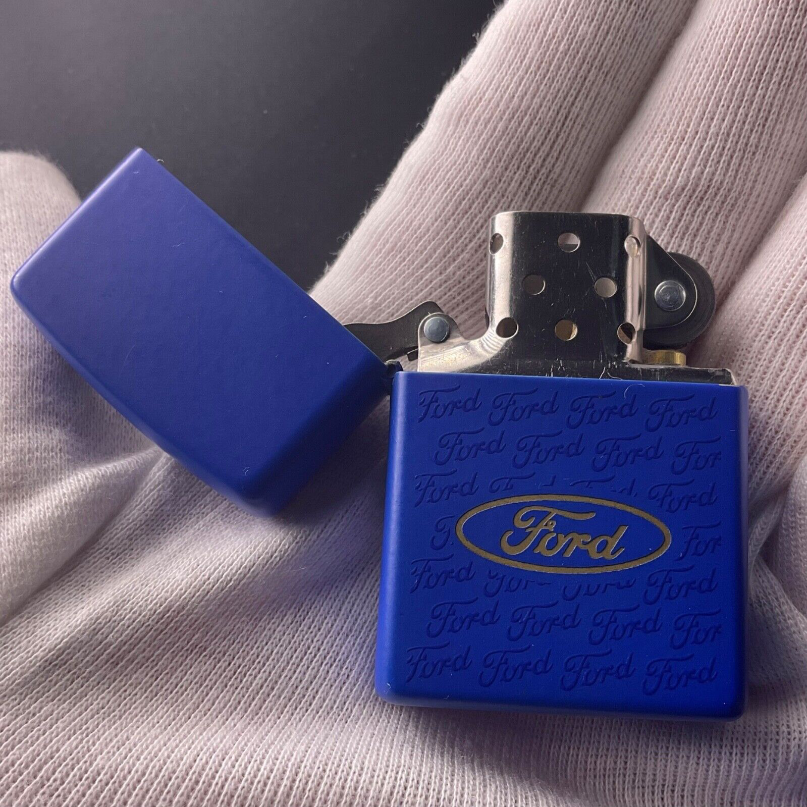Rare Vintage 1998 Ford Collage Royal Matte Zippo Lighter