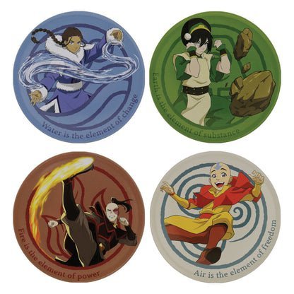 Airbender Set of 4 Embossed Metal Coasters - Bits’N’Bobs 24-7
