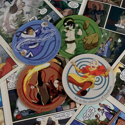 Airbender Set of 4 Embossed Metal Coasters - Bits’N’Bobs 24-7