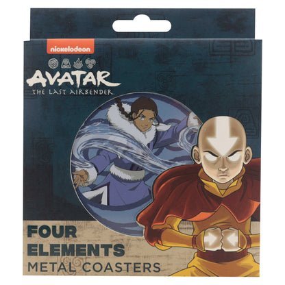 Airbender Set of 4 Embossed Metal Coasters - Bits’N’Bobs 24-7