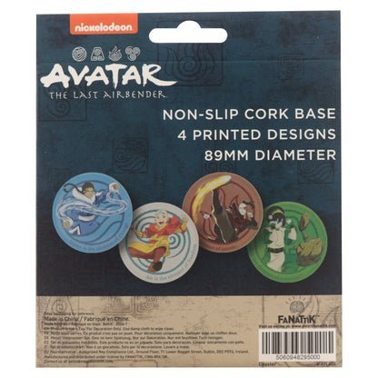 Airbender Set of 4 Embossed Metal Coasters - Bits’N’Bobs 24-7