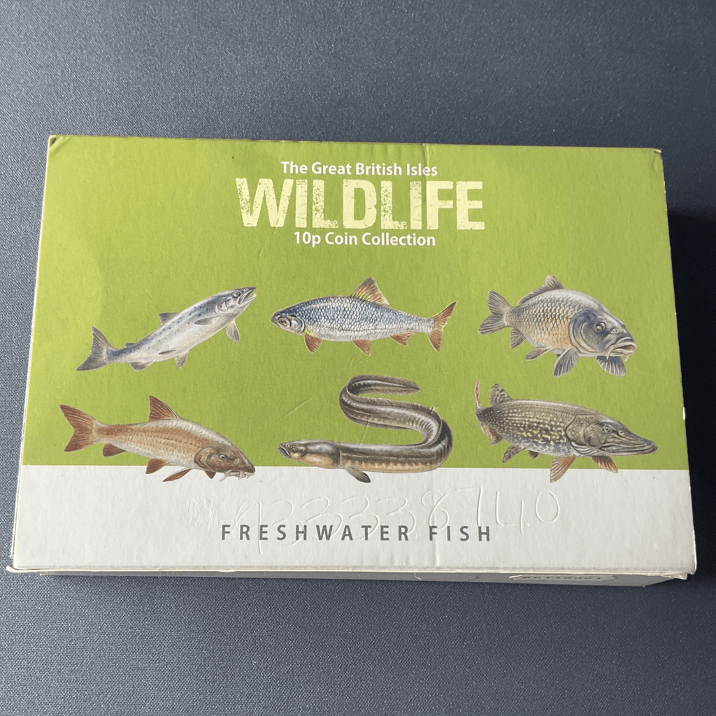 GUERNSEY 2023 WILDLIFE - FRESHWATER FISH coloured coin COLLECTION set 10p - Bits’N’Bobs 24 - 7