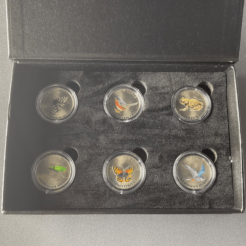 GUERNSEY 2023 WILDLIFE - HEATHLAND ANIMALS coloured coin COLLECTION set 10p - Bits’N’Bobs 24 - 7