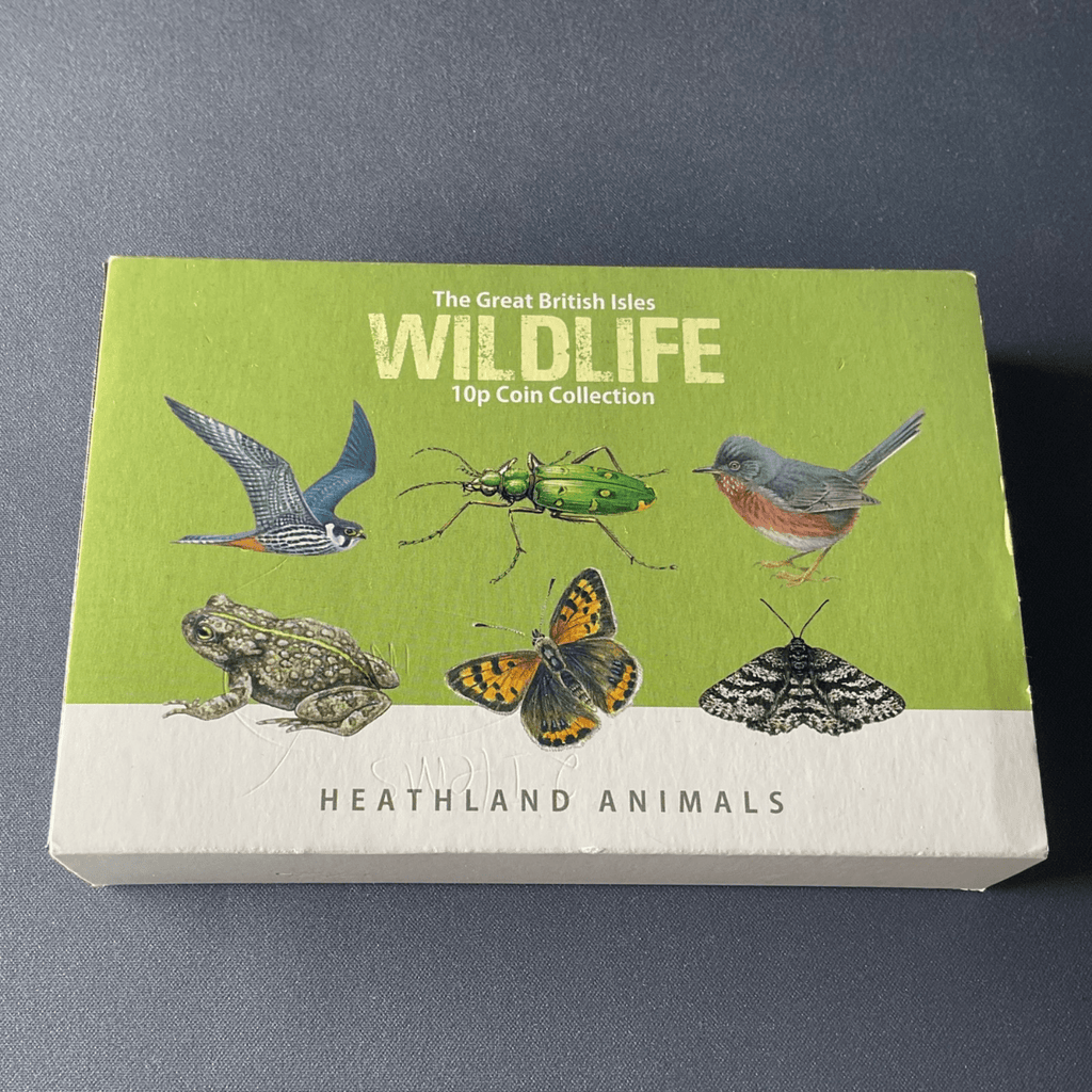 GUERNSEY 2023 WILDLIFE - HEATHLAND ANIMALS coloured coin COLLECTION set 10p - Bits’N’Bobs 24 - 7