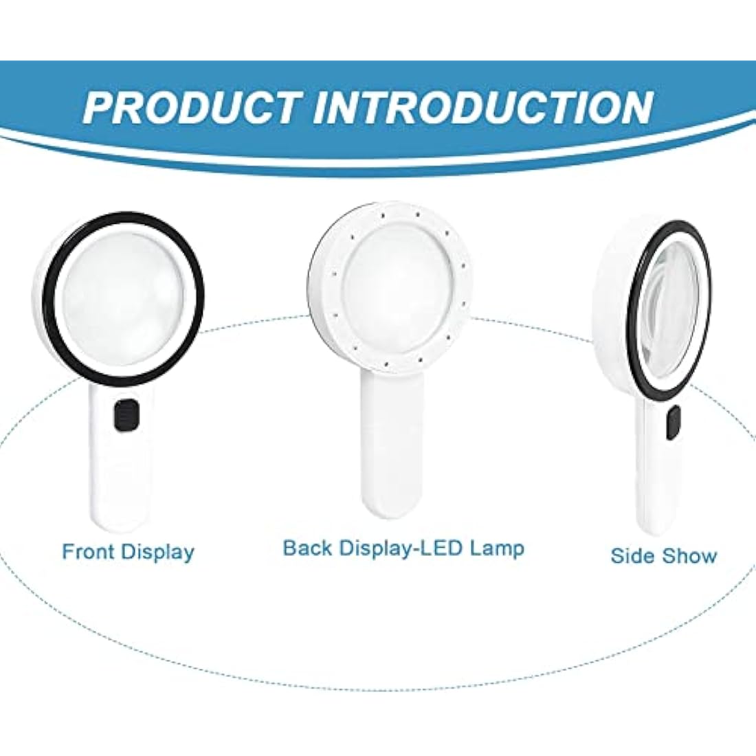 Magnifying Glass with 12 LED Lights, 30X Double Glass Lens Handheld Illuminated Magnifier Reading Magnifying Glass with for Seniors Read, Coins, Stamps, Map, Inspection, Macular Degeneration - Bits’N’Bobs 24 - 7