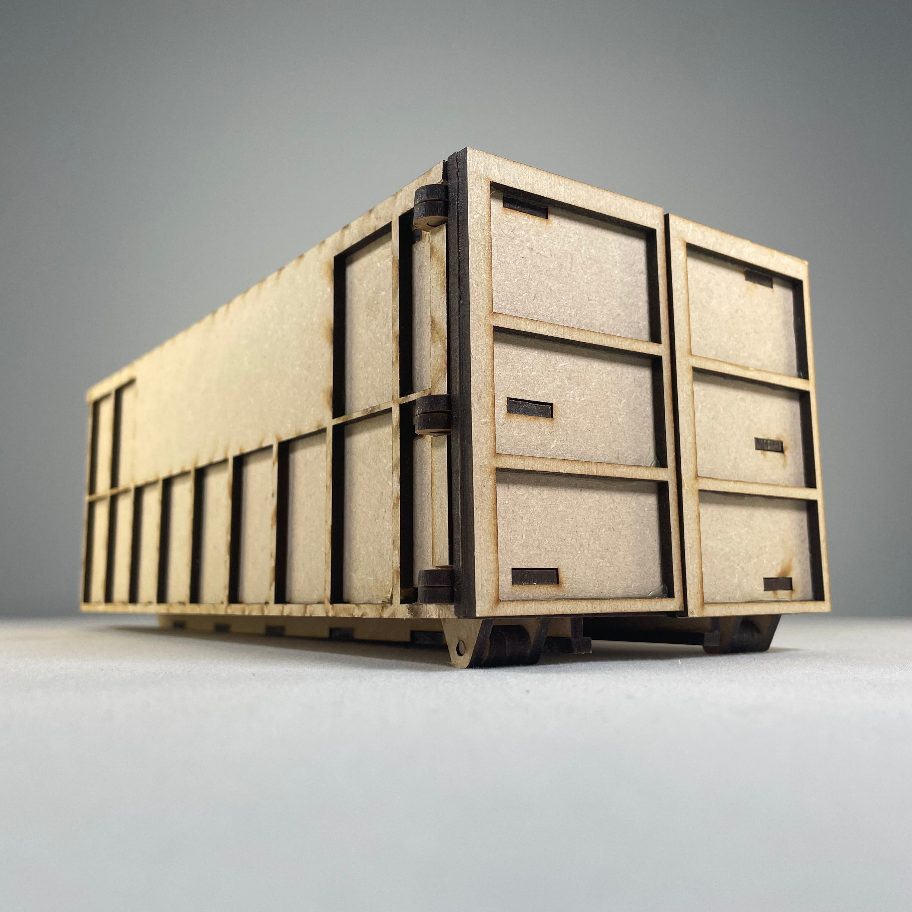 Roll - on / Roll - off Skip (RORO) - Flatpack Model Kit By Curious Rabbit ® - Bits’N’Bobs 24 - 7