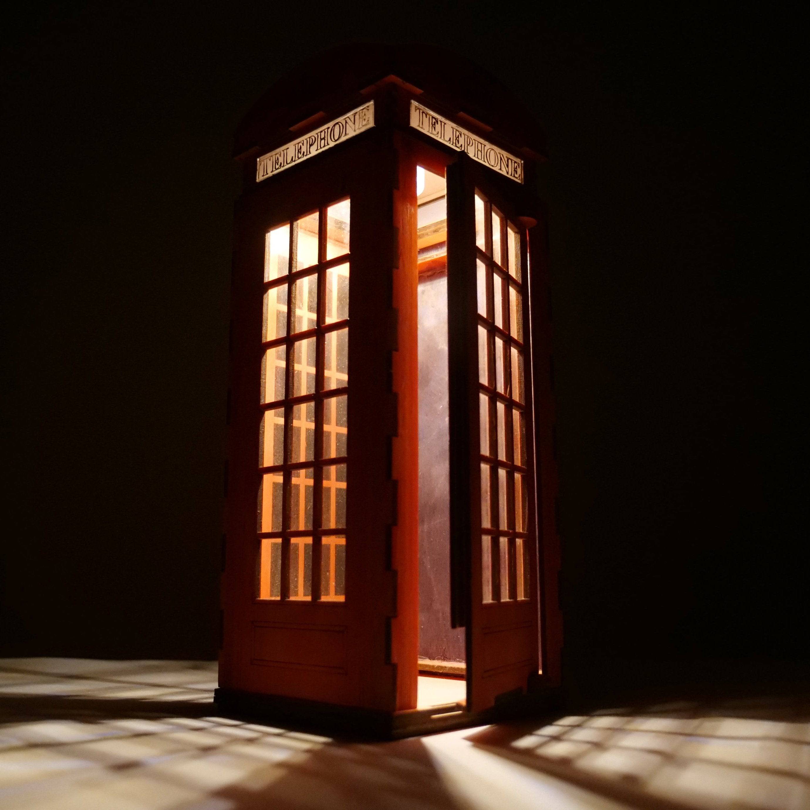 Telephone Box Lamp - Flatpack Model Kit by Curious Rabbit ® - Bits’N’Bobs 24-7