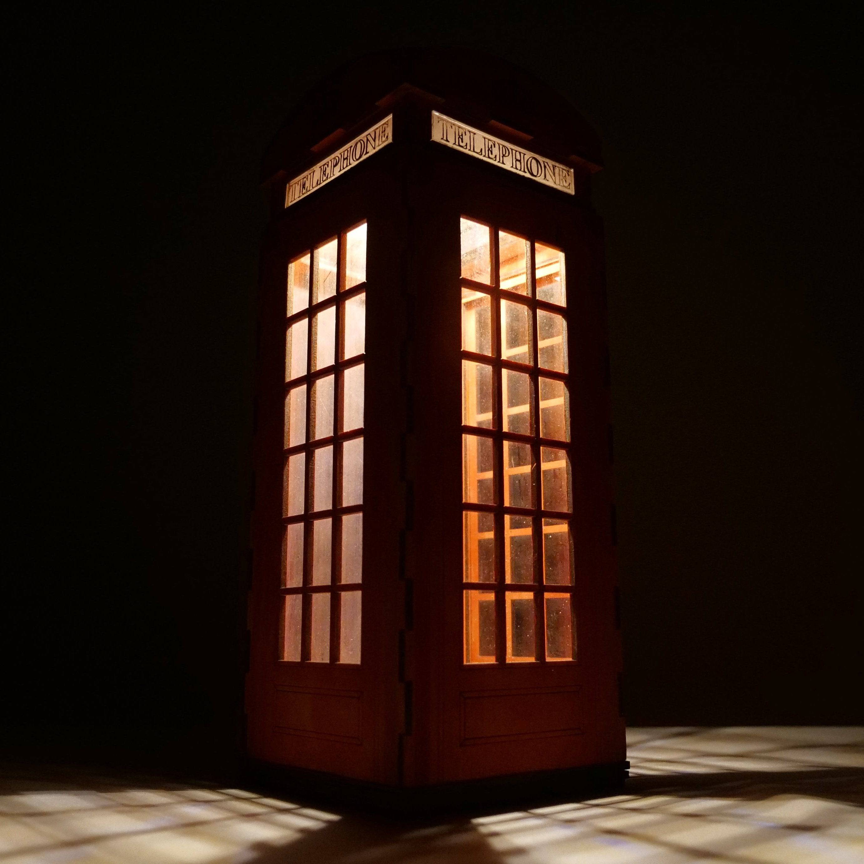 Telephone Box Lamp - Pre-Built Model by Curious Rabbit ® - Bits’N’Bobs 24-7